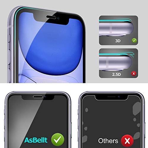 AsBellt [5 Pack] 2 ערכת מגן מסך לאייפון 11 זכוכית מחוסמת, 2 לארוז עדשת המצלמה מגן 1 חבילת Clear Case for iPhone 11 6.1[התקנה